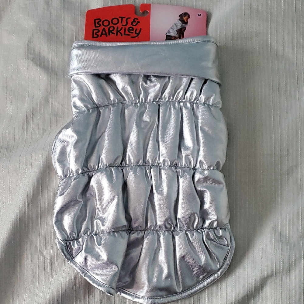 Dog Vest Metallic Silver And Fleece